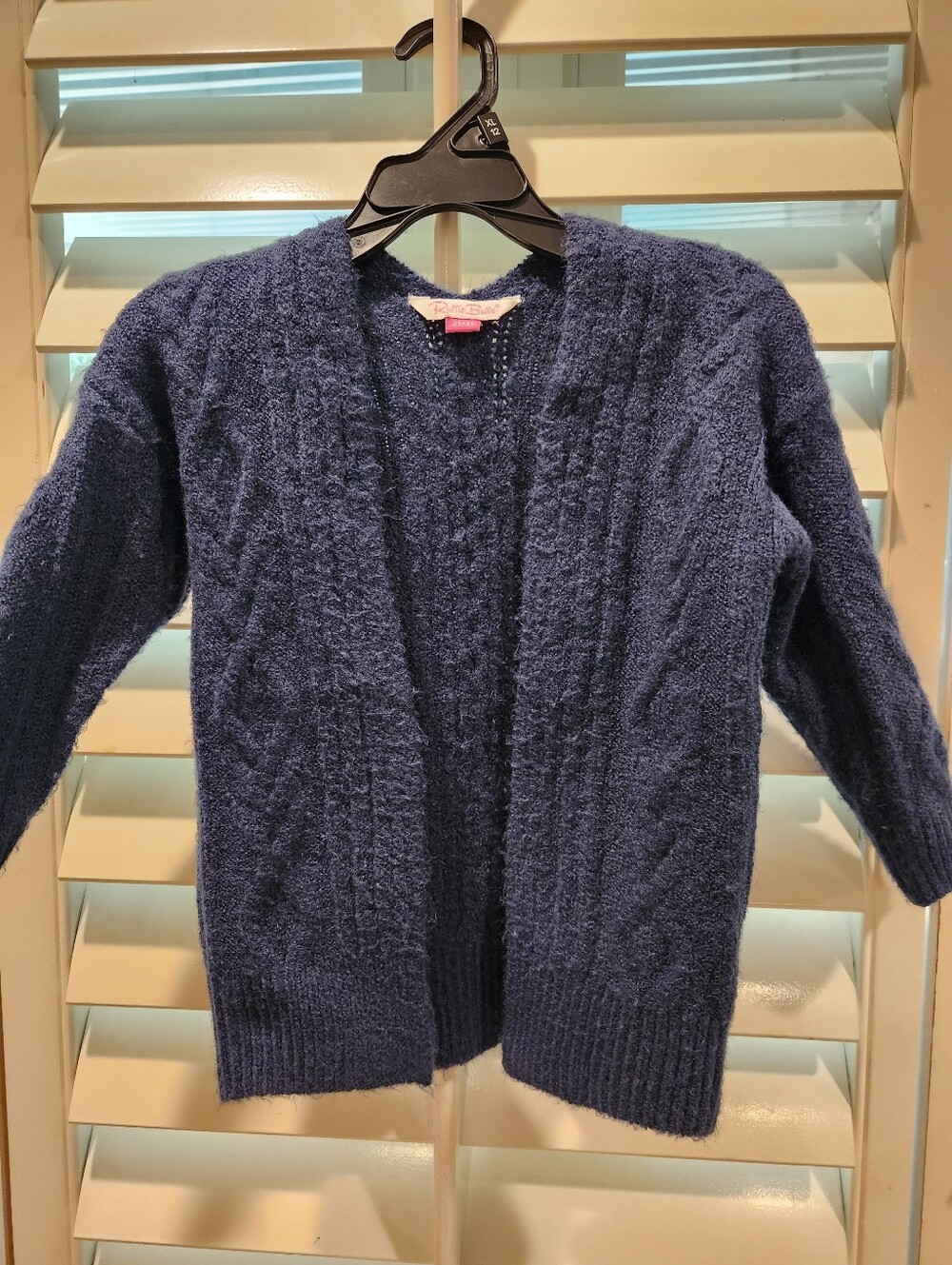 Ruffle Butts Navy Blue Open-Front Cardigan, Size 2T/3T